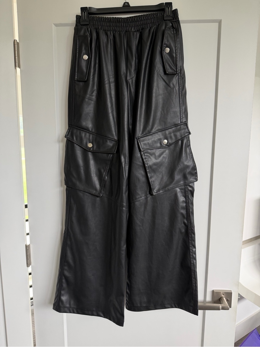 Fashion Nova Black Satin Jogger Pants